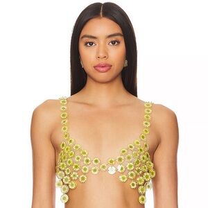 Camila Coelho Floral Chain Crop Top